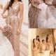 2015 Rose Gold Cheap Bridesmaid Dress with V Neck Bling Bling Sequins Pleats A Line Maid Of Honor Wedding Party Evening Prom Gowns Online with $80.63/Piece on Hjklp88's Store 