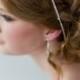 Bridal Ribbon Headband, Luxe Satin Ribbon Headband, Wedding Headpiece, Rhinestone Ribbon Headband