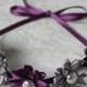 Adjustable Headband, Ribbon Tie Headband, Flower Bun Wrap, Silver and Aubergine Headband, Eggplant Wedding, Dark Plum Bridesmaid Headband