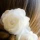 Wedding Hair flowers /  Ivory Wedding Hair piece /  Wedding headpiece / Bridal Hair Accessories / Bridesmaids Hair