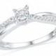 Sterling Silver or White Gold  1/4 CT. TW. Diamond Engagement Ring