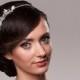 Birdal hair Tiara with pearl accent, Flower girl accessory. Ready to ship.