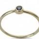 Tiny Blue sapphire Ring, Solitaire corundum Ring, Minimalist Engagement Ring, Thin Sapphire Band, 14k gold Classic round gemstone ring, Sale