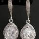 Crystal Drop Earrings Wedding Jewelry Teardrop Wedding Earrings Crystal Bridal Earrings Cubic Zirconia Dangle Earrings, Kaly 