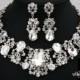 Bridal Jewelry Set, Crystal Statement Necklace Earrings, Vintage Style Bridal Necklace, Bridal Earrings, Wedding Necklace Set