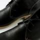 MENS BLACK “OSTARIO” LEATHER ANKLE SHOES