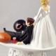 Handmade Wedding Cake Topper Funny Football Themed Chicago Bears Humorous Custom Cake Toppers - Perfect For Groom's Cake