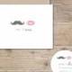 Lips and Mustache, Wedding Thank You Cards, Bridal Shower Thank You Notes, Mustache, Lips, Thank Yous, Wedding, Bridal Shower, Mr and Mrs