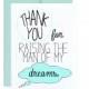 Thank you for raising the man of my dreams blue in laws card mother father of groom wedding day card mothers day birthday nice little sloth