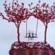 Double Wire Trees Sculpture - Swing Couple - Custom Order Art Tree