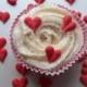 Royal icing hearts -- Valentine's Day -- Cake decorations cupcake toppers edible (24 pieces)