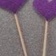 12 Sparkling PURPLE HEART Cupcake Toppers Wedding Cake Decorations Food Picks Appetizers