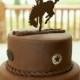 Grooms Cake Topper - Bucking Bronco Rodeo Rider Sign & Keepsake for the Rustic or Country Wedding.  Personalized with your name. Be Unique.