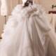 Free Shipping 2013 New Style Gorgeous Strapless Ruffle Skirt Material Ball Gown Zipper Back Wedding Dress/Wedding Gown with Sash WD0009