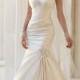 Embellishment Sweetheart Neckline Asymmetrical Ruched Fit and Flare Wedding Dresses - LightIndreaming.com