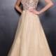 Gold Sweetheart Sequin Prom Dresses with A-line Tulle Skirt - LightIndreaming.com