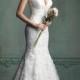 Gorgeous Straps Plunging V-neck Mermaid Wedding Dresses with Keyhole Back - LightIndreaming.com