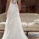 Straps Illusion Bateau Neckline and Back A-line Lace Appliques Wedding Dresses - LightIndreaming.com