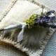 Dried Lavender  and Green Moss Boutonniere or Corsage