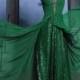 Green Straps Beatu Neckline Sequins Long Formal Dresses - LightIndreaming.com