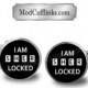 I Am SHER Locked Cufflinks Or Tie Clip, A Printed Picture, Metal Bezel, Dome Glass
