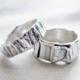 Unisex Wedding Band Set / Matching Wedding Bands / Sterling Silver Contemporary Rings / Custom Made in Your Size / His Hers / His His