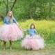 Wedding Flower Girl Portrait Tutu  in Pink Shabby Chic All Sizes up to Girls 8 Slim