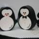 Penguins Wedding Cake Topper WITH NAMES Penguin Winter Wedding