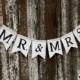 Mr. & Mrs. burlap banner - Wedding Banner - Photography prop