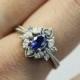 Diamond Sapphire Engagement Ring 