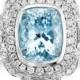 Aquamarine Engagement Ring  3.75tw 18k White Gold & Diamond Aquamarine Vintage Art Deco Style  Engagement Wedding Anniversary Ring
