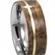 Titanium Ring, Black Ash Burl Wood Band, 14K Yellow Gold Pinstripe, Wooden Wedding Band, Ring Armor Included