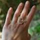 Morganite ring rose gold diamond engagement ring. Cocktail peach morganite 5ct diamond ring