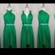 Bridesmaid Dress Multiway Butterfly Hem Short Tea Knee Length Wedding Emerald Green Bridesmaid Dress Convertible Infinity Wrap Dress