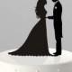 Wedding Cake Topper Silhouette Groom and Bride, Acrylic Cake Topper [CT38]