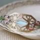 Art nouveau bridal headband brass vintage jewel pastel wedding hair accessory vintage bride
