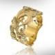 Diamond Engagement Ring - Gold Wedding Band - Art Noaveau Ring - Vintage Ring - Free Shipping
