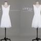 Simple White Short Bridesmaid Dress/V Neck Chiffon Knee Length Bridesmaid Dress/Custom Made Short White Bridesmaid Dress DH400