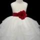 Ivory Organza Flower Girl Dress tie sash pageant wedding bridal recital children tulle toddler sash sizes 6-9m 12-18m 2 4 6 8 10 12 