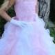 Chiffon Flower Girl Dress - Birthday Wedding Party Holiday Bridesmaid White and Pink Chiffon Lace Flower Girl Dress