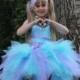 Lilac Blue Flower Girl Dress - Tutu Birthday Holiday Aqua Blue Lilac Wedding Party Flower Girl Dress