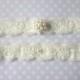 Ivory Garter Set / Wedding Garter - Simply Elegance and Pearls Bridal Garter Set (including toss garter)