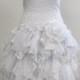 Short Wedding Dress, Strapless Dress, Bride Gown, Elopement Dress, Stretch Lace Drop Waist Bodice