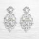 Exquisite crystals earrings.  Vintage style bridal pearl chandelier earrings. Luxurious crystals earrings for bride to be. Wedding earrings