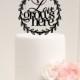 Custom Wedding Cake Topper - Love Grows Here with Rustic Frame Wedding Cake Topper