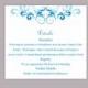 DIY Wedding Details Card Template Editable Word File Instant Download Printable Details Card Aqua Blue Details Card Elegant Information Card