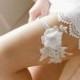 Lace wedding garter, bridal garter, white wedding garter, lace garter - style #480