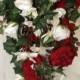 Bridal Bouquet, Cascade Bouquet, Winter Bouquet, Large Bridal Bouquet, Red and White Wedding, Peony Bouquet, Orchid Bouquet, Rose Bouquet
