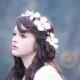 flower hair band, flower hair crown, dogwood blossom halo, bridal flower