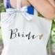 Bride Tote Bag for Bridal Shower Gift, Canvas Bag for Bride to Be, Striped Ribbon Bag for Gift for Wedding Bridal Shower  ( Item - BBR300)